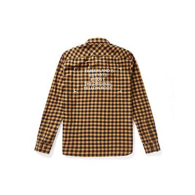 Ανδρικό πουκάμισο με μακρυμάνικο πουκάμισο με μακρυμάνικο, αναπνέον, καρό, ανοιχτό, ανοιχτό, κίτρινο A2EDX-B16