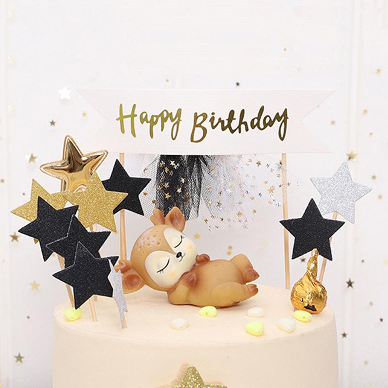 Cute Deer Ornaments Sweet Sleeping Deer Figurines For Car Home Decorations