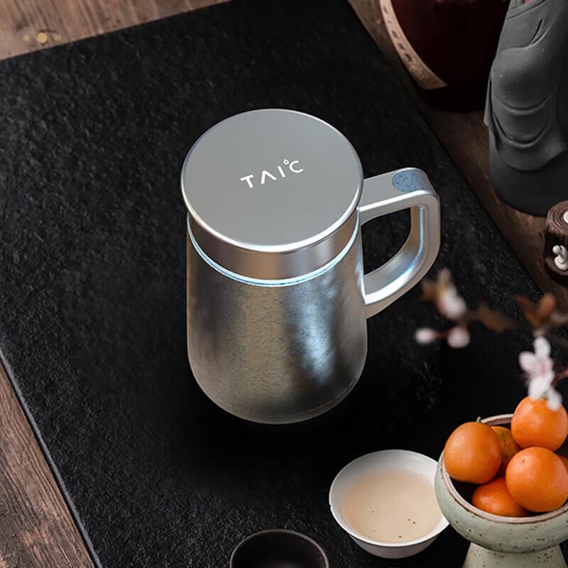 TAIC TBGB-T450 Pure Titanium Vacuum Flask, Monet Moonlight Silver 450ml