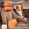 Luxury Suede Car Headrest Light Neck Pillow Memory Cotton Lumbar Backrest Cushion Set Protective Car Seat Comfort Accessories