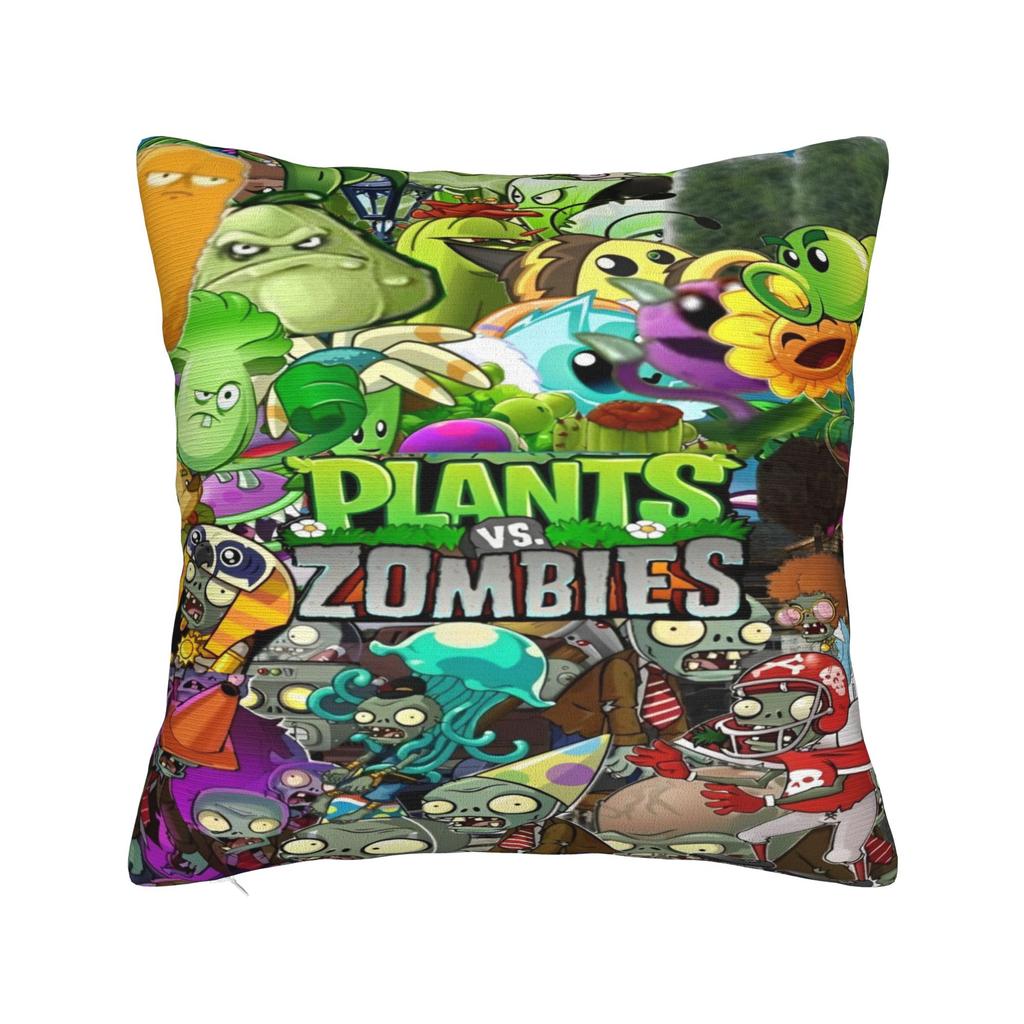 Plants-vs-Zombie Kids Gift Funny Games Printed Pillowcase Cushion Cover Pillow Covers Warm Bed Decoration Zippered Multi-Size