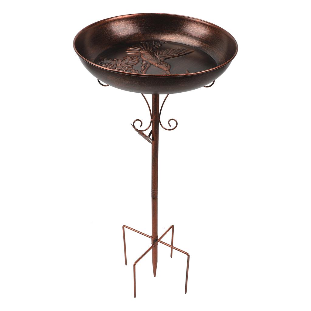 Bird Bath Feeder Stake Vintage Metal Freestanding Birdfeeder Birdbath for Outdoor Garden Decoration