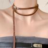 1 Vintage Leather Woven Bracelet - Versatile Necklace, Wrist And Waist, Fashionable Leather, Unisex Daily Accessory