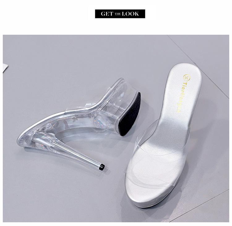 2021 Sommer Trend Transparente Plateau Stilettoabsätze - Spitze Zehenpartie, Superhohe Damen Freizeitschuhe