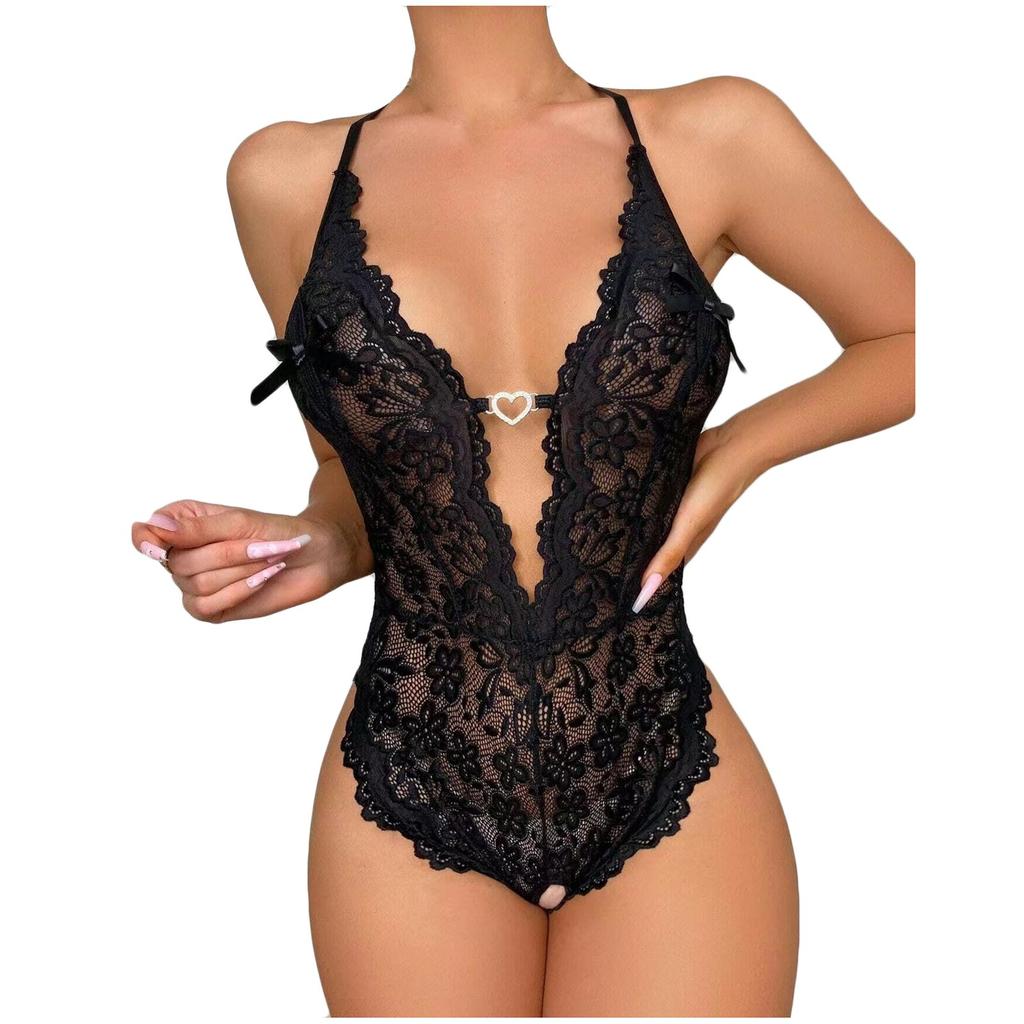 Sexy One-Piece Sexy Lingerie Bodysuit Backlees Lace Jumpsuit Underwaer For Women