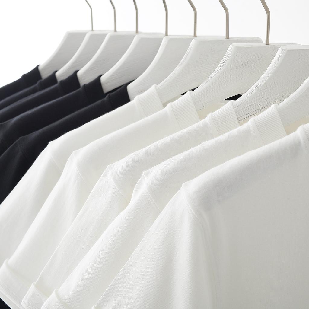 Unisex Crew Neck Short Sleeve Loose Fit Cotton T-Shirt Solid Color Basic Tee Top