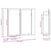 LED Bathroom Mirror Cabinet White 60 X 12 X 45 Cm Acrylic