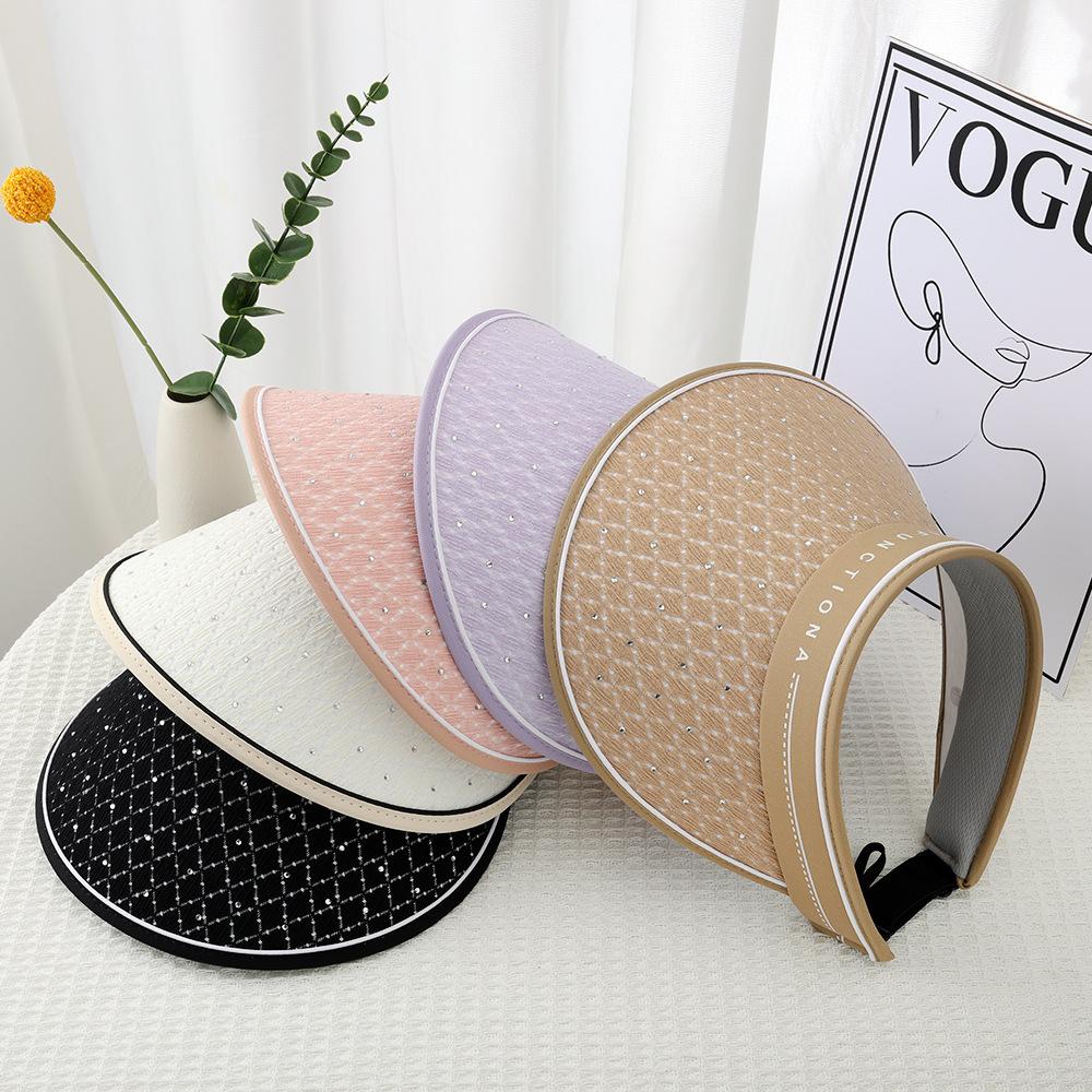 Summer sunscreen visor, new hat with enlarged brim, adult empty top hat, face covering and face showing, small summer cool hat for women