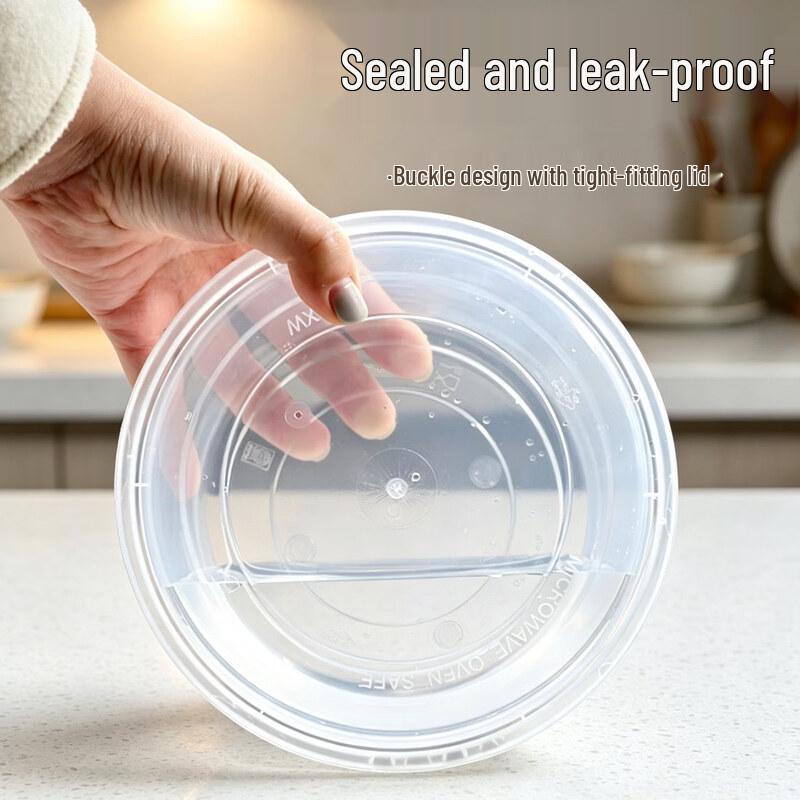 Fangcaodi Disposable Round Plastic Meal Boxes with Lids