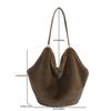 Korean Plush Tote Bag Fashion Leopard Print Handbag Simple Faux Fur Shoulder Bag Winter Women's Underarm Bag Casual Dumpling Bag