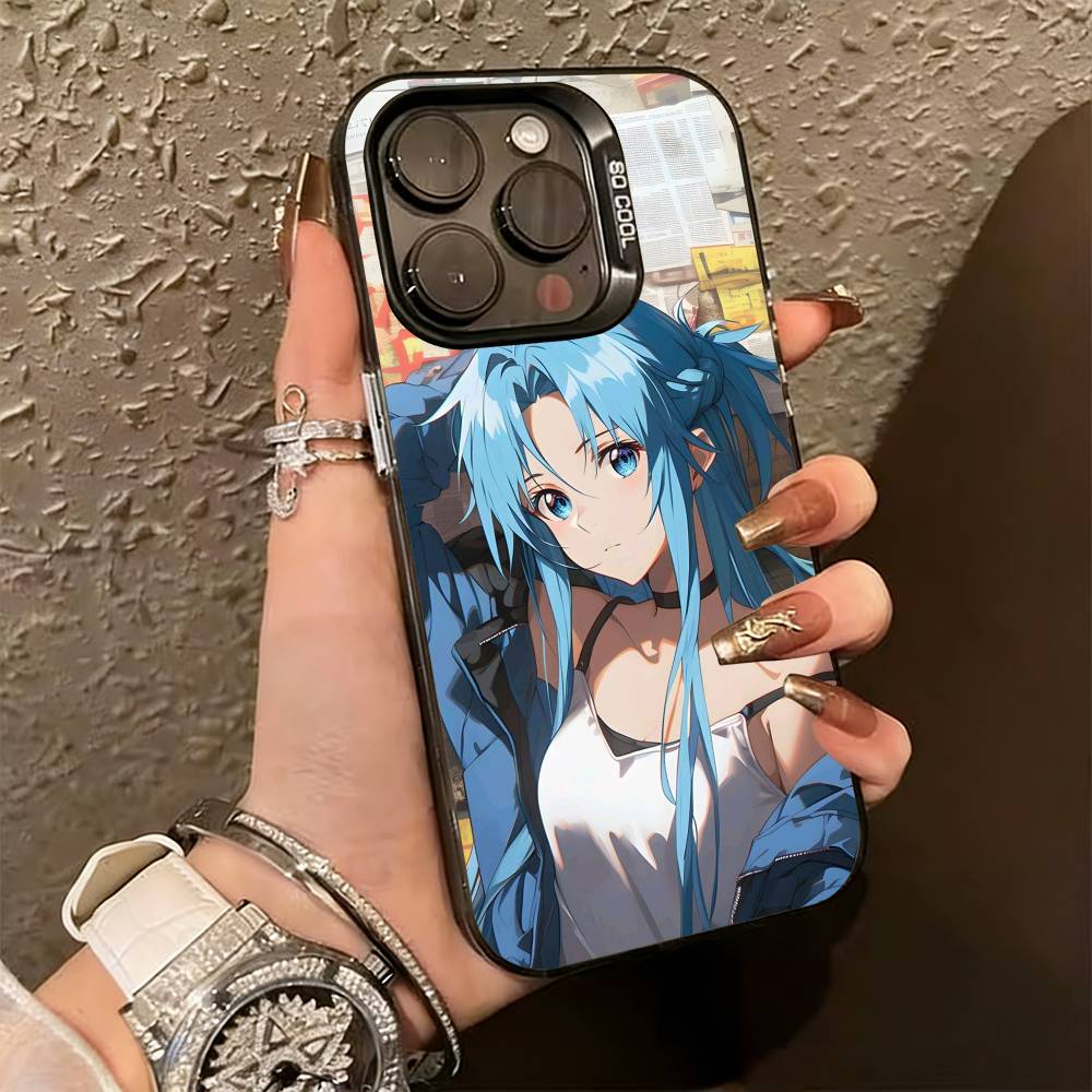 

Asuna Yuuki Anime Phone Case For iPhone 17,16,15,14,13,12,11 Plus,Pro Max,XS,Colorful Silver Black Cover iPhone14Pro