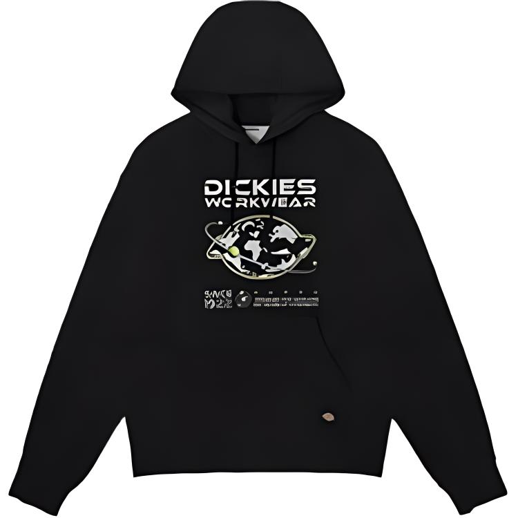 Dickies FW22 Hooded Planet Print Pullover Sweatshirt Men sweatshirt Black DK011038BLK