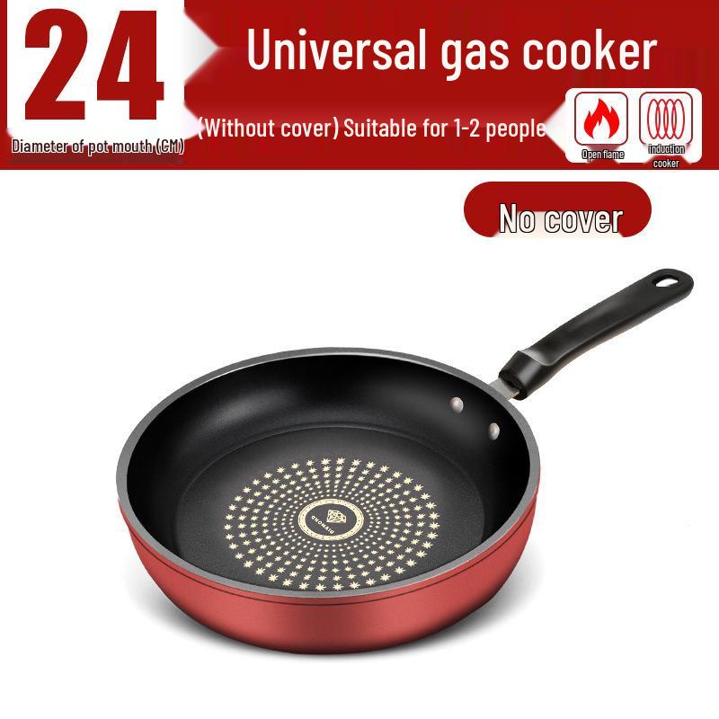 Crystal Diamond Non-stick Universal Flat-bottom Wok for Induction & Gas Stoves, Stir-fry & Frying Pan