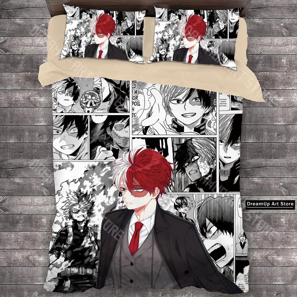 3D Print MANGA Anime My Hero Academia Bedding Set Boys Girls Twin Queen Full Size Duvet Cover Pillowcase Bed Adult Bedroom