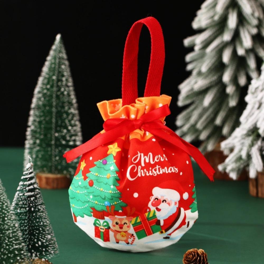 

New with Handle Christmas Gift Bag Red Santa Claus Gift Bag Small Storage Bags Bracelet Jewelry Packaging 14x16cm
