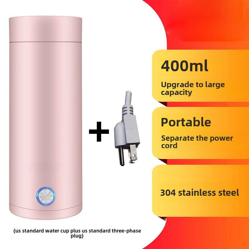 Compact Electric Travel Kettle - Portable Heated Water Cup and Insulated Health Pot