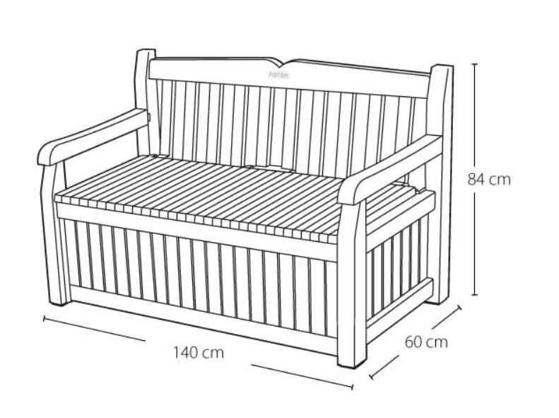 Garden Bench/Terrace Box, Eden 265L, Graphite - Kt 92 3423