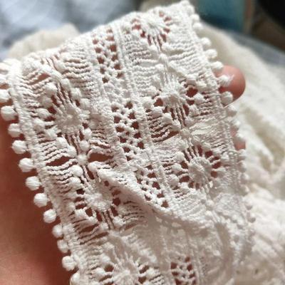 3 yardy/lot 7,8 cm široký Papír bílý(špinavě bílé) vyšívací krajka z čisté bavlny, domácí ruční šití krajkových doplňků