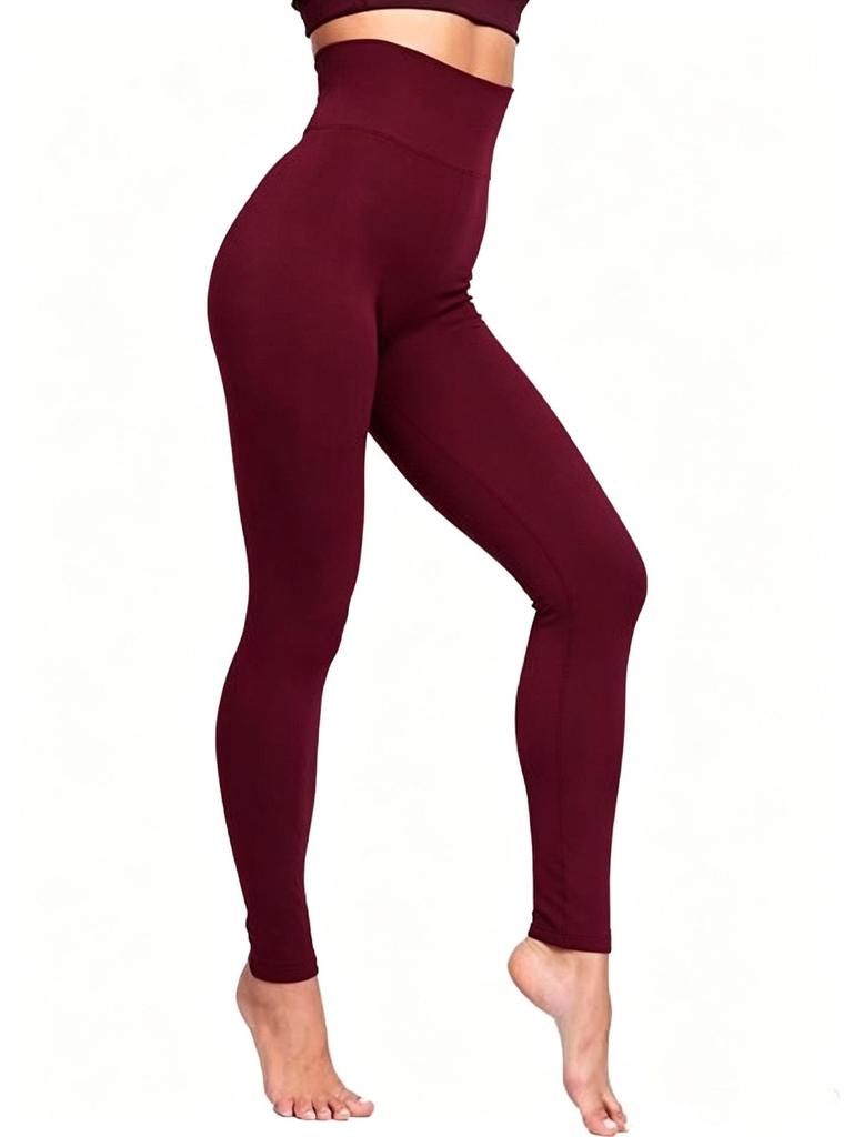Women's High-Waisted Fleece-Lined Tummy-Control Yoga Pants for Outdoor Fitness and Running