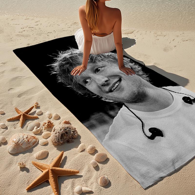 Ed Music Guitar Beach Towel, Super Soft Microfiber, Gift for Her/Him, Birthday, for Pool, Beach, Travel, Home Decor Fan Gifts