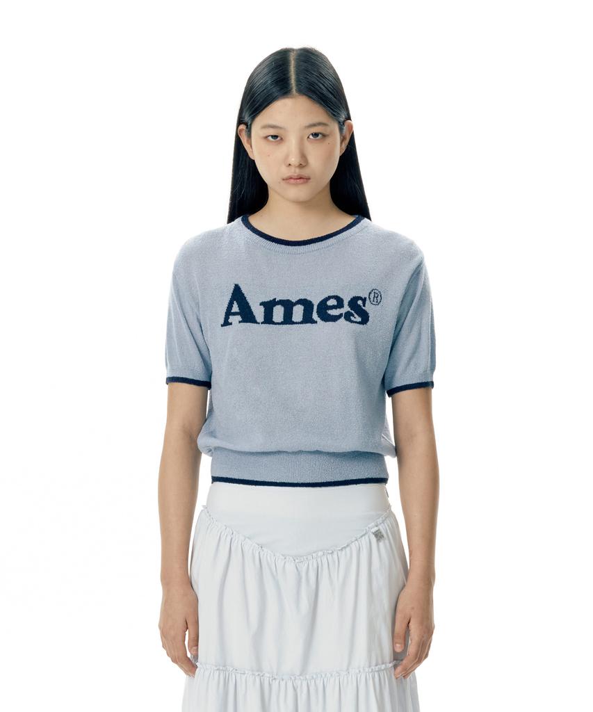 AMES-WORLDWIDE Basic Logo Knit Blue