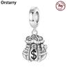 Orstarry 925 Silver Retro Money Bag Beads Original Pendants Bracelet Charms Jewelry Party Beads DIY Trendy Gifts
