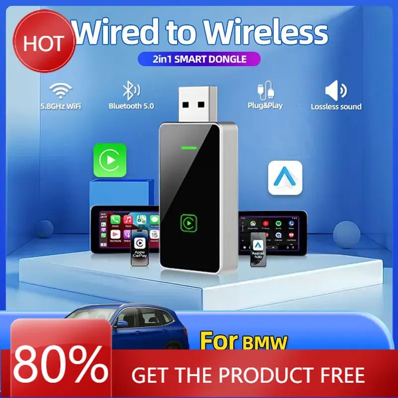 2025 Hot Carplay Wireless Adapter Android Auto 2in 1 Smart Dongle 2025 5G WIFI For iphone Android Phone For BMW X3 E83 F25 G01