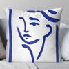 Blue Girl Body Lines Face Pillow Case Square Pillow Bedroom Sofa Leisure Comfort Cushion Car Living Room Home Decoration