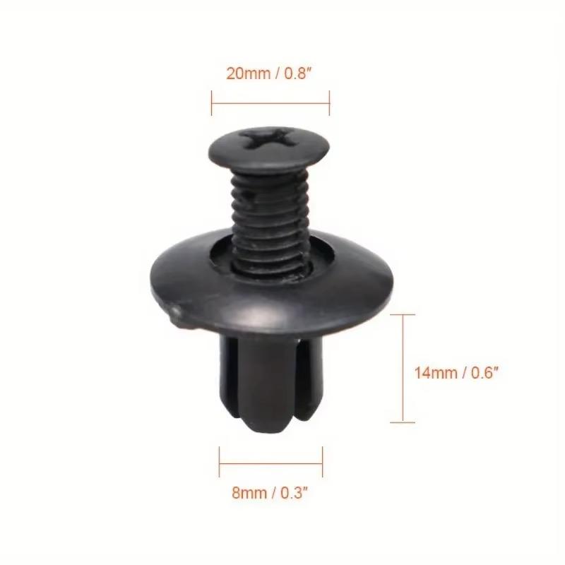 50/100pcs General Motors 8mm Expansion Screw Leaf Plate Lining Trunk Clip Through Core Nail Fender Plastic Clip