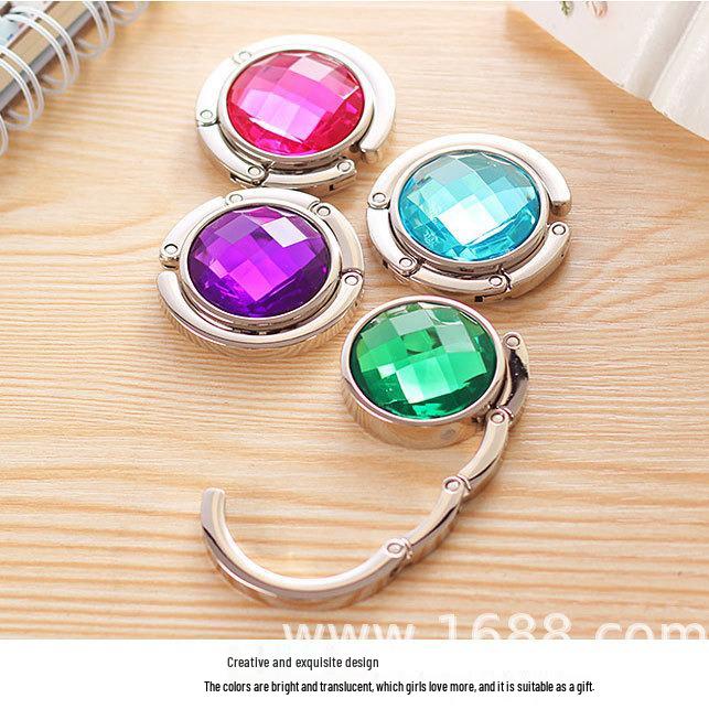 Creative Portable Metal Bag Hook for Table Edge - Folding Desktop Bag Holder