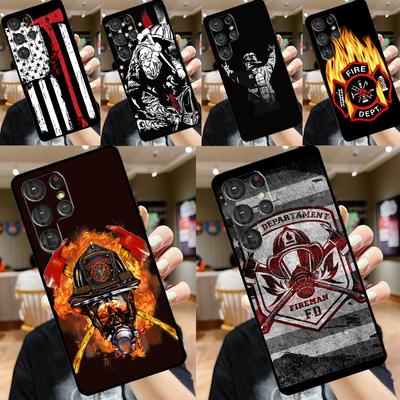 Firefighter Heroes Fireman Cover For Samsung Galaxy S24 Ultra S22 S23 Plus S20 S21 FE S8 S9 S10 Note 10 20 Ultra Case