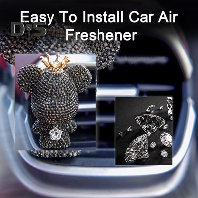 Désodorisant de voiture en forme d'ours en strass, support de ventilation, parfum longue durée, élimination des odeurs, Type de Clip, sortie d'air automobile, diffuseur d'aromathérapie pour voiture