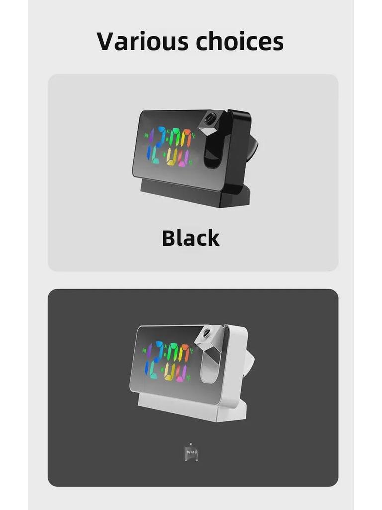 Smart LED Projection Alarm Clock with Temperature and Calendar