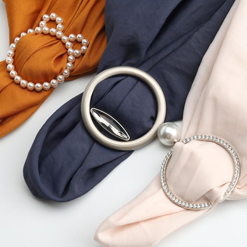 Round Shape Elegant Tee Shirt Clips Scarf Buckles T-Shirt Clip Ring Clothes Corner Knotted Buckles Inner Diameter 29-35mm