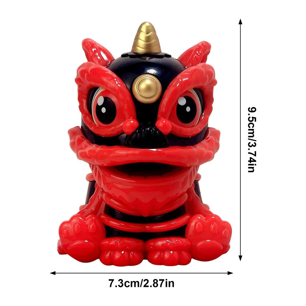 Cute Dashboard Car Accessories Desk Decor Chinese Lion Shaking Head Solar Power Cute Car Ornament Chinese Decorations Dashboard