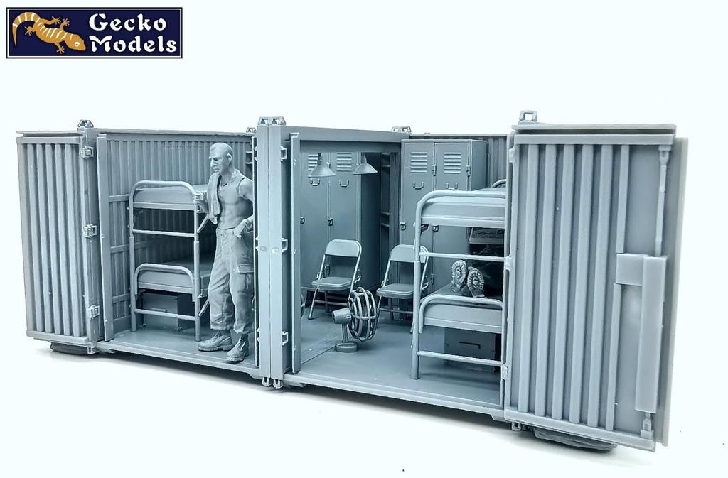 Gecko Model Scale US Military Base Container Barracks Vietnam Plastic Model Kit GEC35GM0116 1/35 (Scenery)