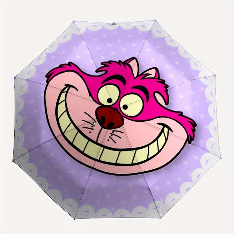 1pc Alice in Wonderland Folding Umbrella,Compact Travel Umbrella with 8-Rib Design,Thickened And Reinforced Umbrella Frame yy250728014