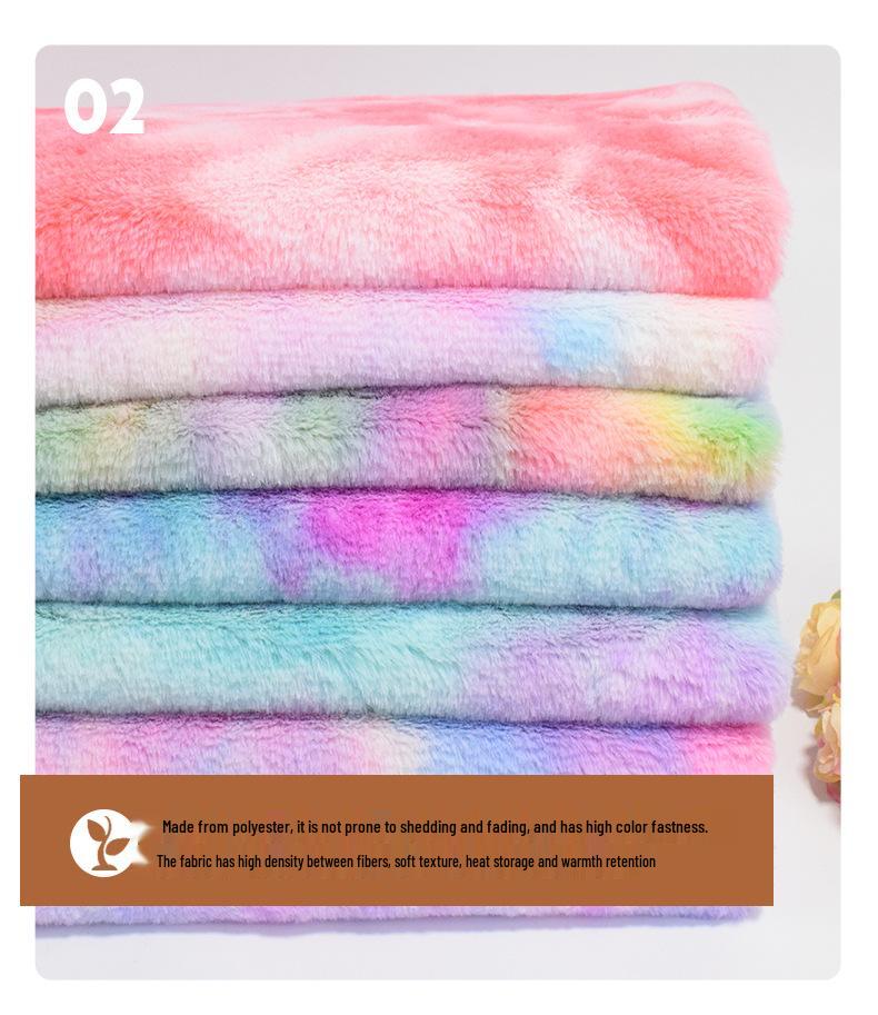 Rainbow Dyed Rabbit Fur & Seven-Color Mink Plush Fabric for Toys, Shoes & Hats
