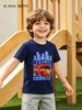 Kids' Cartoon Print Cotton T-shirt – Round Neck Short Sleeve for Boys