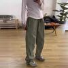 Yousheng Men Cargo Pants Thin Quick-drying Outdoor Travel Camping Trousers Loose Drawstring Waist Solid Color with Zipper Pockets Full Length Pants