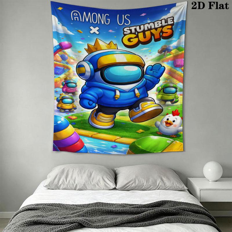 Stumble Guys Frenzy Wall Hanging Printed Fabric Blanket Decorative Tapestries for Bedroom Living Room Home Decor