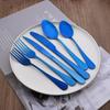 6pcs Eating Rainbow Multicolors Utensil Set Dinnerware Set Cutlery Kit Fork Knife Stainless Steel Silverware Home Tableware Set
