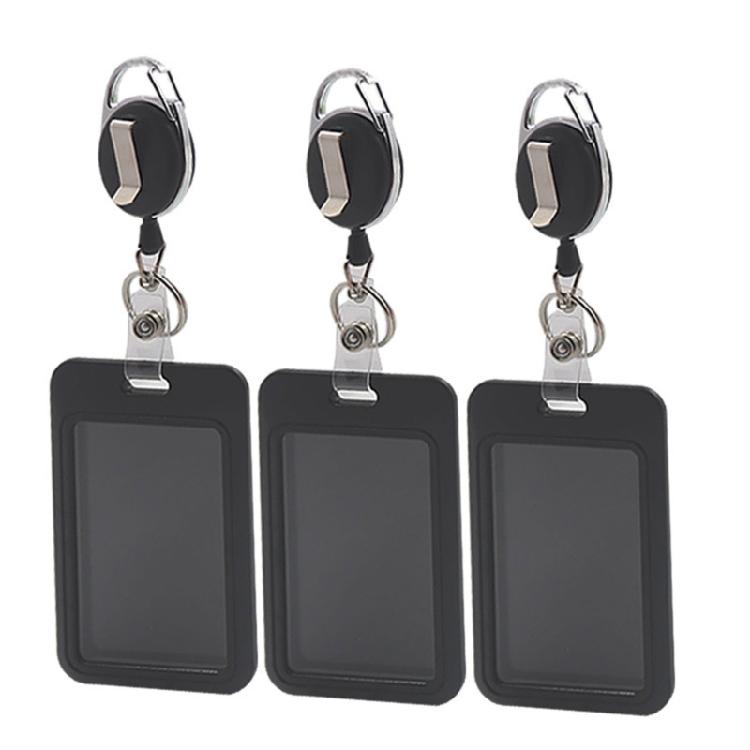 Elegant Vertical ID Badge Holder with Retractable Reel Suitable for Business Professional and Frequent Travelers