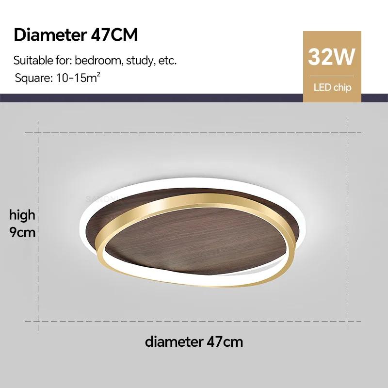 Modern LED Ceiling Light Walnut Color Chandelier For Bedroom Living Dining Room Aisle Home Decor Indoor Lighting Fixture Luster