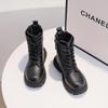 Winter 2025 Girls' Ankle Martin Boots with Velvet, Leather Princess Style for Little and Big Kids