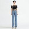 Spring and Autumn Retro Wide-leg Jeans 2025 High Waist Loose and Thin Multi-button Waist Straight Mopping Pants