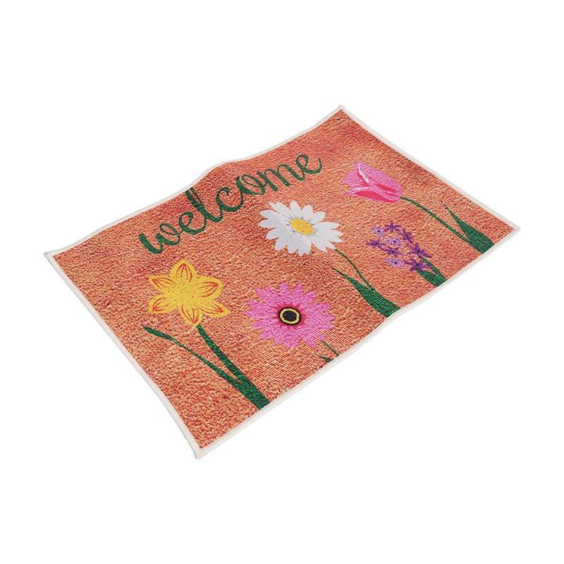 

ABUL-Welcome Floral Coir Doormat For Indoor Outdoor The Outdoor Mat For Entryway Outside Yard Home Decoration