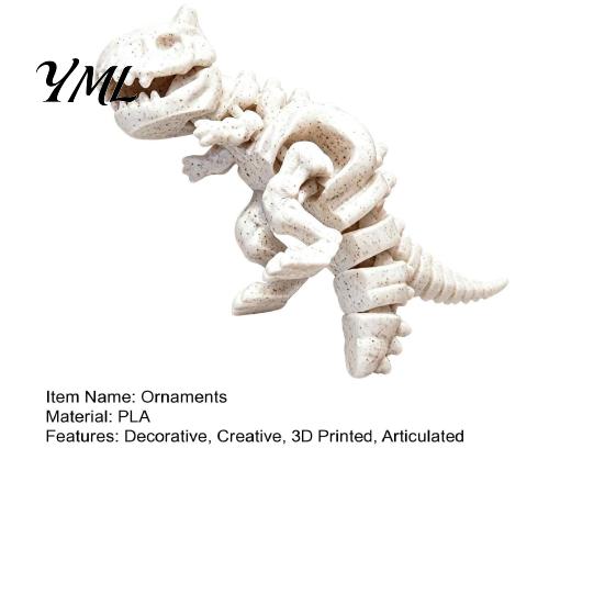 Ornement Fossiles de Carnotaurus Ornement Dinosaure Imprimé en 3D, Modèle Squelette Articulé pour Cadeau d'Enthousiaste Décoration de Bureau Maison, Figurine Dragon