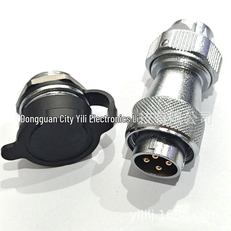 WF20 Waterproof Aviation Plug, 23-Pin Round Socket, 15-Core Signal Connector, Gold-Plated.
