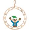 Natural Wooden Santa Claus Pendant with Hanging Rope for Christmas Tree and Seasonal Holiday Decoration Classic European Design